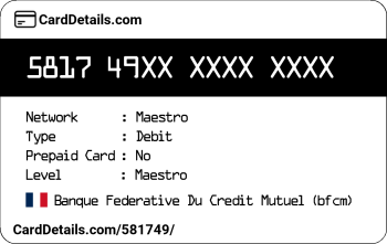 Card Details: 581749