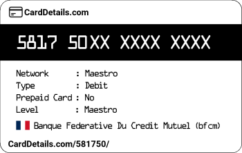 Card Details: 581750