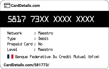 Card Details: 581773