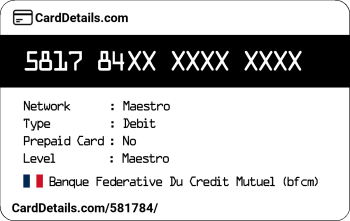 Card Details: 581784