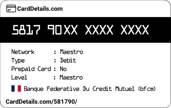 Card Details: 581790