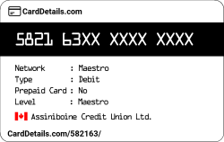 Card Details: 582163