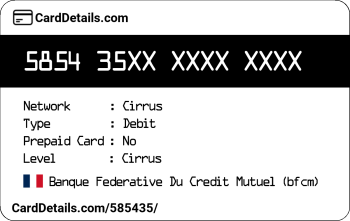 Card Details: 585435