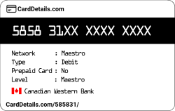 Card Details: 585831