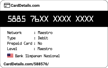 Card Details: 588576