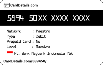 Card Details: 589450
