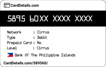 Card Details: 589560