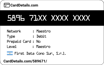 Card Details: 589671