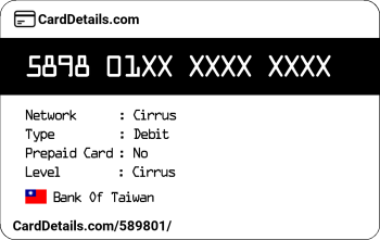 Card Details: 589801