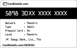 Card Details: 589830