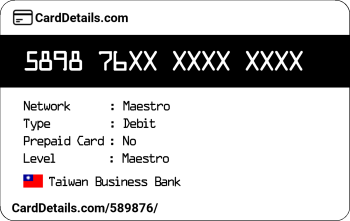 Card Details: 589876