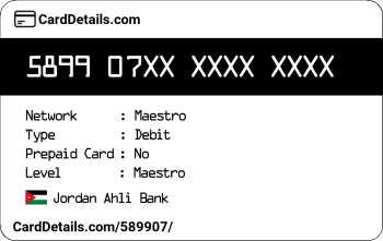 Card Details: 589907
