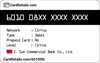 Card Details: 601008