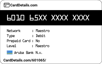 Card Details: 601065