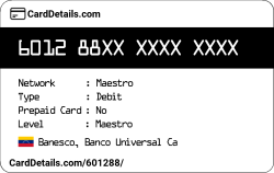Card Details: 601288