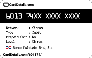 Card Details: 601374