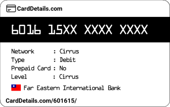 Card Details: 601615