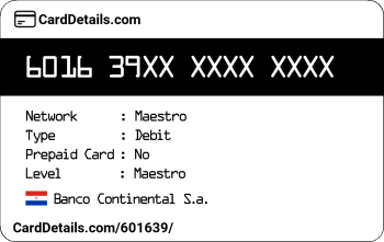 Card Details: 601639
