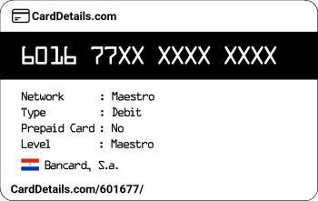 Card Details: 601677