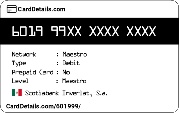 Card Details: 601999