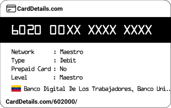 Card Details: 602000