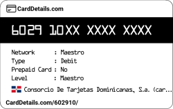 Card Details: 602910