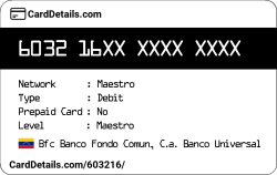 Card Details: 603216