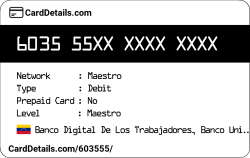Card Details: 603555
