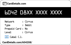 Card Details: 604208