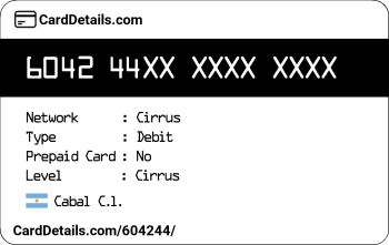 Card Details: 604244