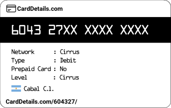 Card Details: 604327