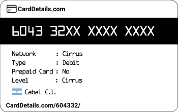 Card Details: 604332