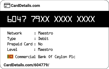 Card Details: 604779