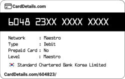 Card Details: 604823