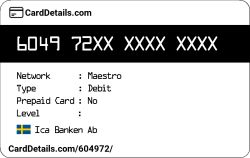 Card Details: 604972
