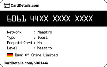 Card Details: 606144