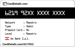 Card Details: 621992