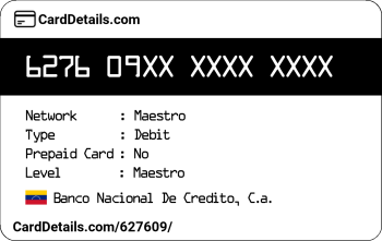 Card Details: 627609