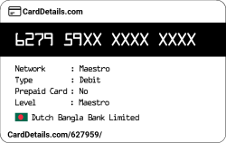 Card Details: 627959
