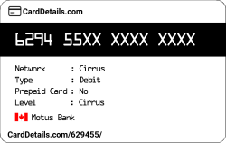 Card Details: 629455