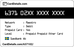 Card Details: 637102