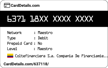 Card Details: 637118