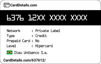 Card Details: 637612
