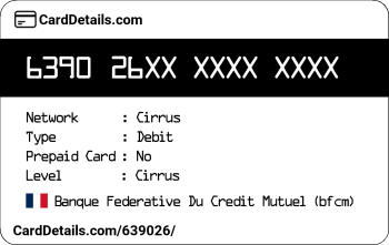 Card Details: 639026