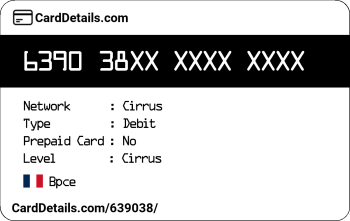 Card Details: 639038