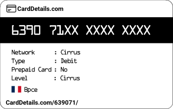 Card Details: 639071