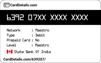 Card Details: 639207