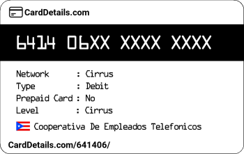 Card Details: 641406
