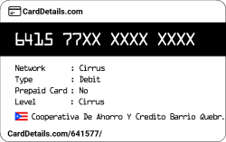 Card Details: 641577