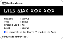 Card Details: 641581